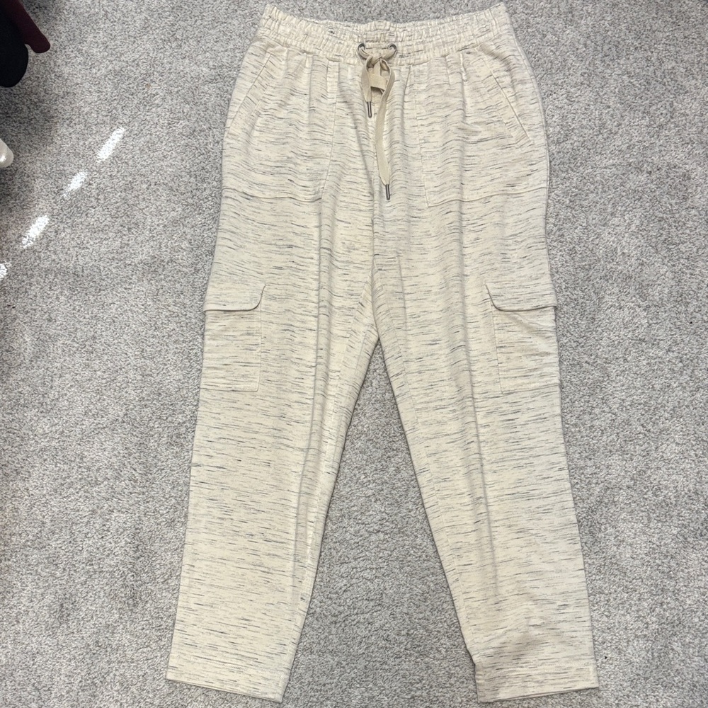 Banana Republic Cream Textured Pants